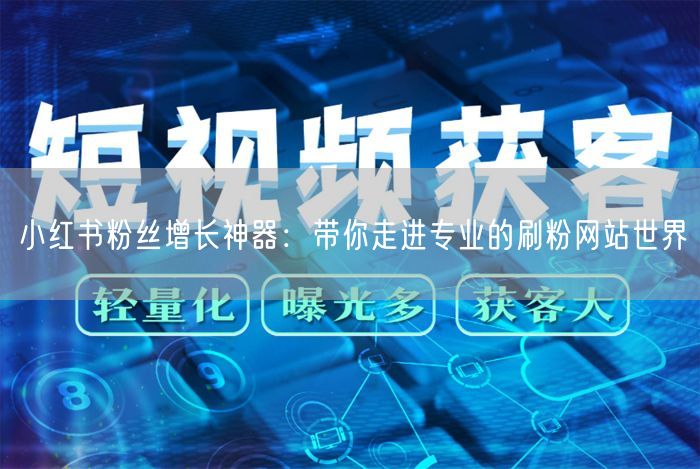 小红书粉丝增长神器：带你走进专业的刷粉网站世界