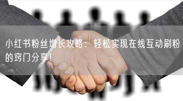 小红书粉丝增长攻略：轻松实现在线互动刷粉的窍门分享！