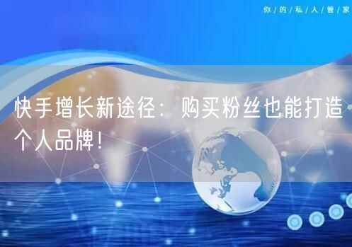 快手增长新途径：购买粉丝也能打造个人品牌！